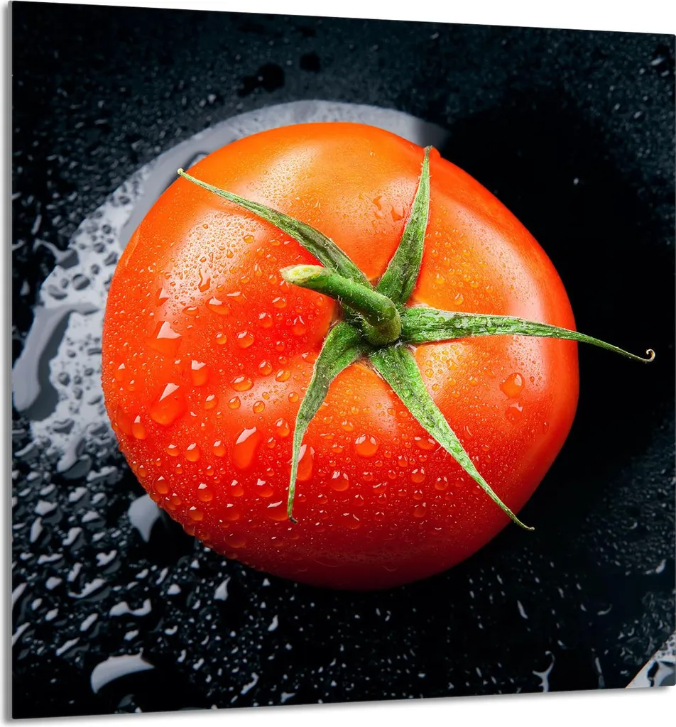 Pannello Retro Cucina Vetro Temperato 60x65 Tomate Design Moderno
