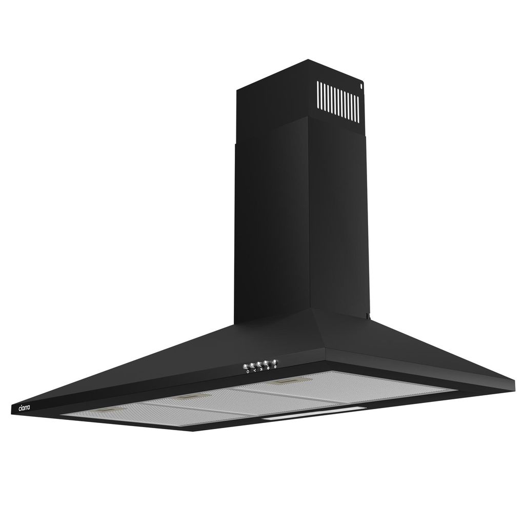 CIARRA Dunstabzugshaube 60 cm 370 m³/h Wandhaube Pyramide Abzugshaube Umluft & Abluft Schwarz CAB9201A