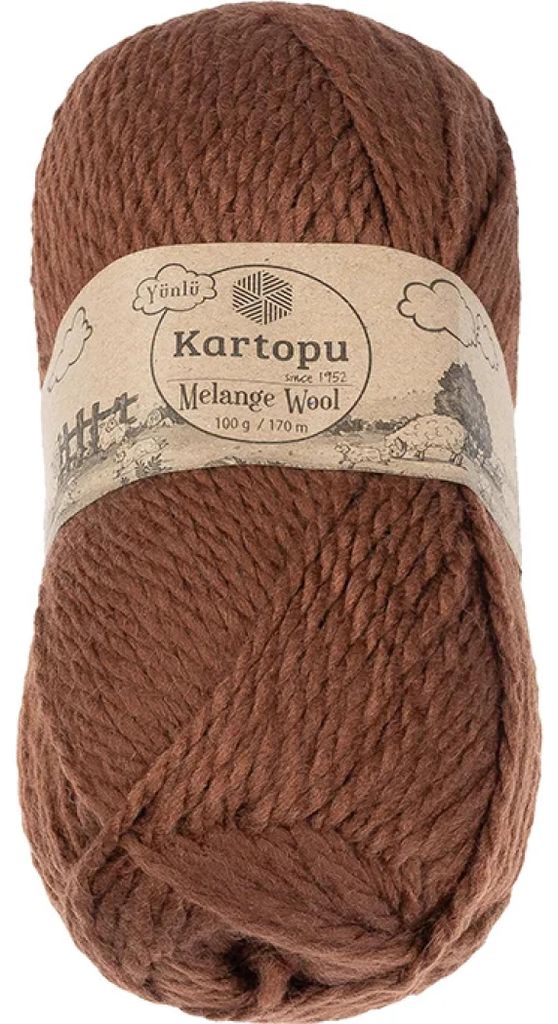 Przędza MELANGE WOOL - 100 g / 170 m - Brązowa Zdjęcie produktu 