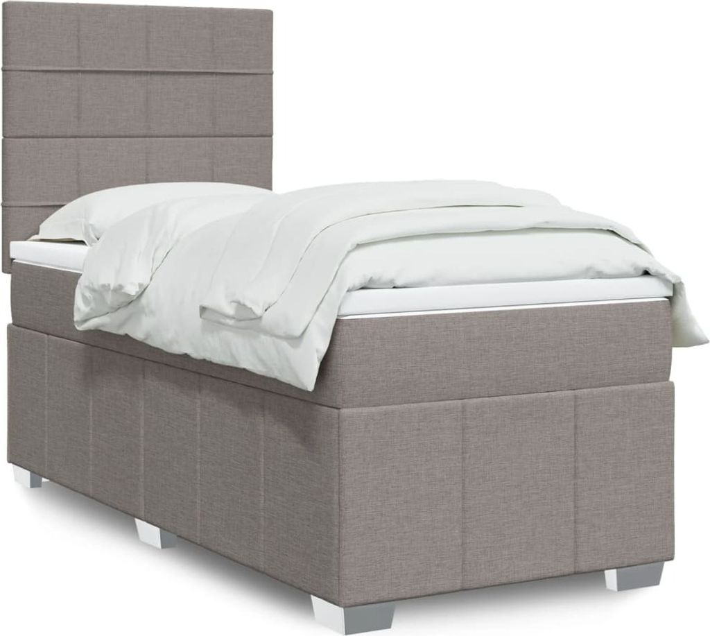 Maison Exclusive - Boxspringbett mit Matratze Taupe 90x200 cm Stoff