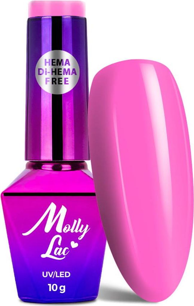 MollyLac Power Flower Fuchsia Hybrid-Nagellack, HEMA/Di-HEMA-frei, 10 g, Nr. 724