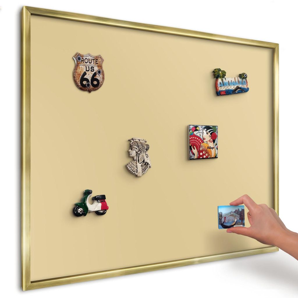Magnettafel 80x60 cm mit goldenem Rahmen - Magnetische Produktbild 