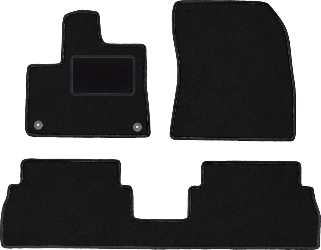Schwarze Veloursmatten für: Peugeot Rifter Kombivan (2018-)