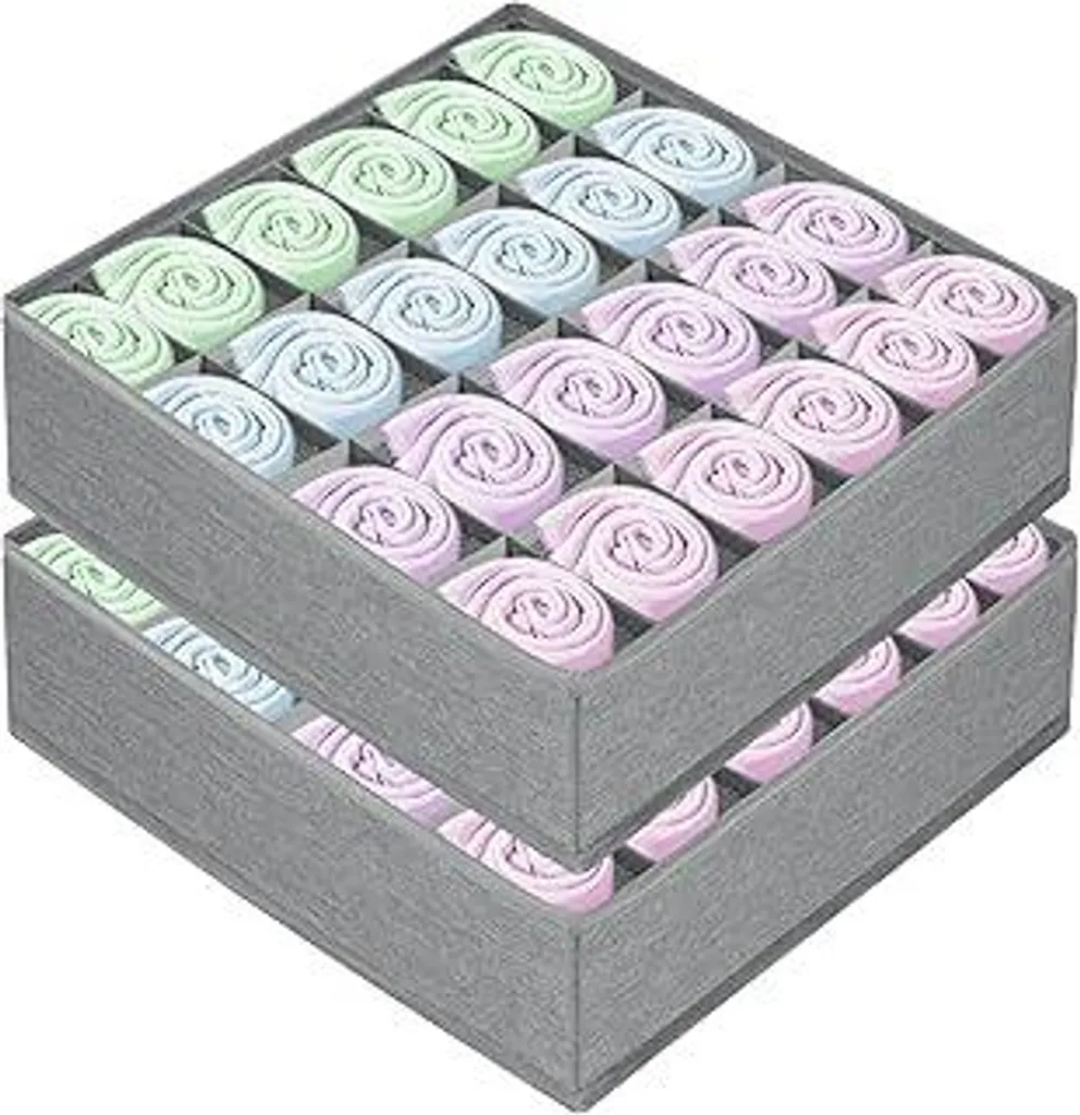 Offerta Set 2 Scatole Organizer Flintronic 24 Divisori Grigio Cassetto