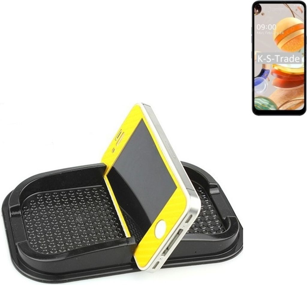 K-S-Trade Auto Anti Rutsch Matte Smartphone-Halter kompatibel mit LG Electronics K61 Haft Pad Armaturenbrett Handy-Halterung Silikon