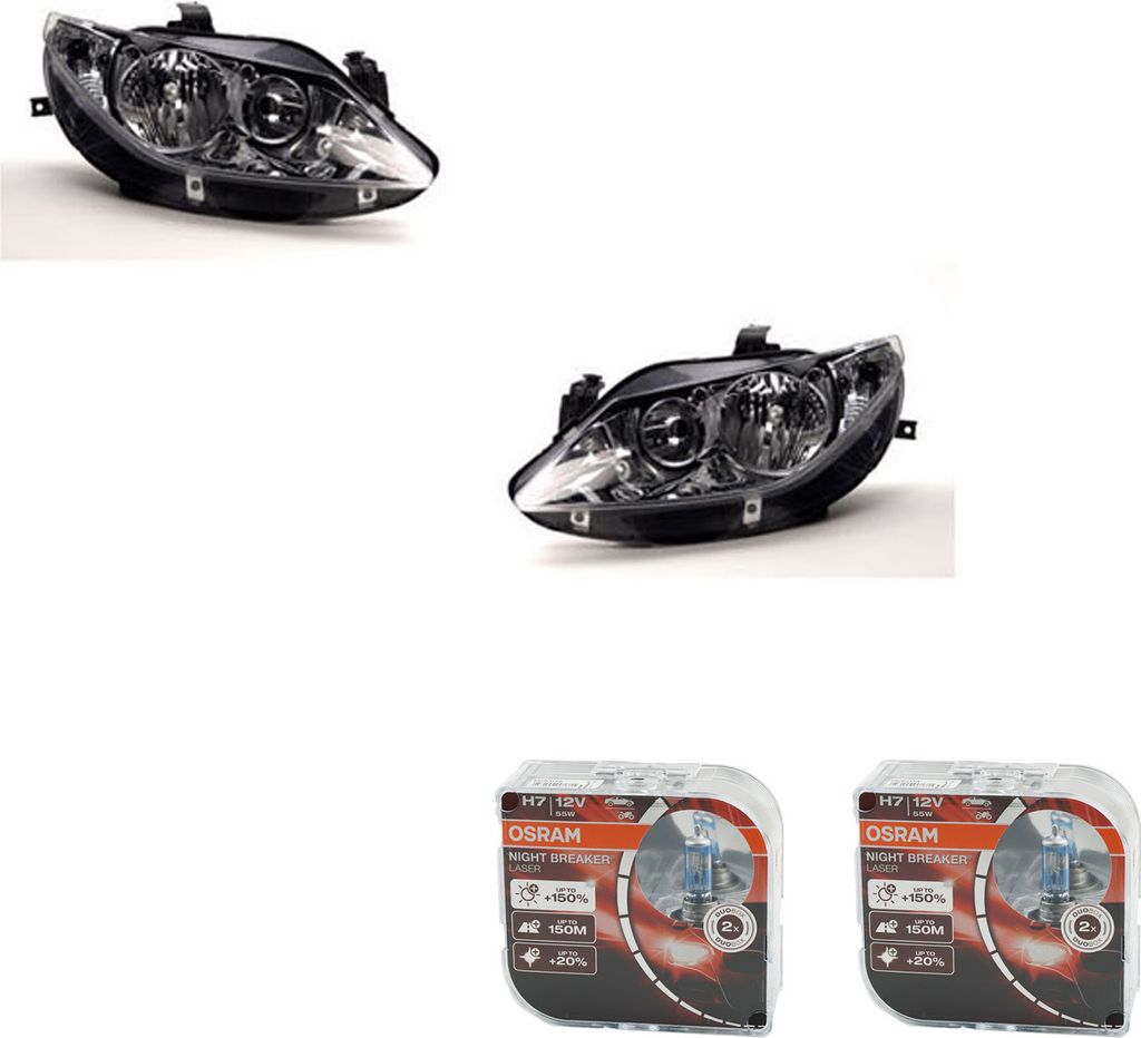 Johns, Scheinwerfer + Osram Night Breaker Laser passend für Seat Ibiza 6J 08-12Satz L R 6J1941005D 6J1941005A 6J1941005B 6J1941005C 6J1941029A 6J1...