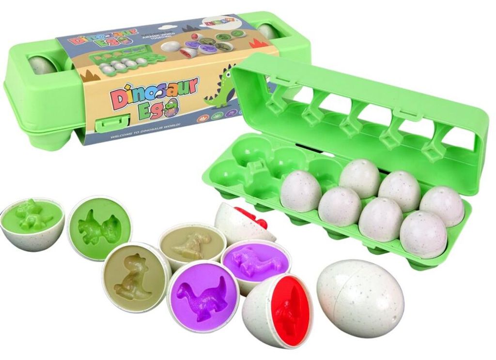 Leantoys Pädagogisches Eiersortierset Dinosaurier Puzzle 12 Produktbild 