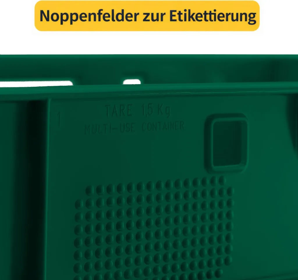 Caisse empilable E1 robuste 60x40x12,5 cm en PEHD pour bouchers - x5 - 4