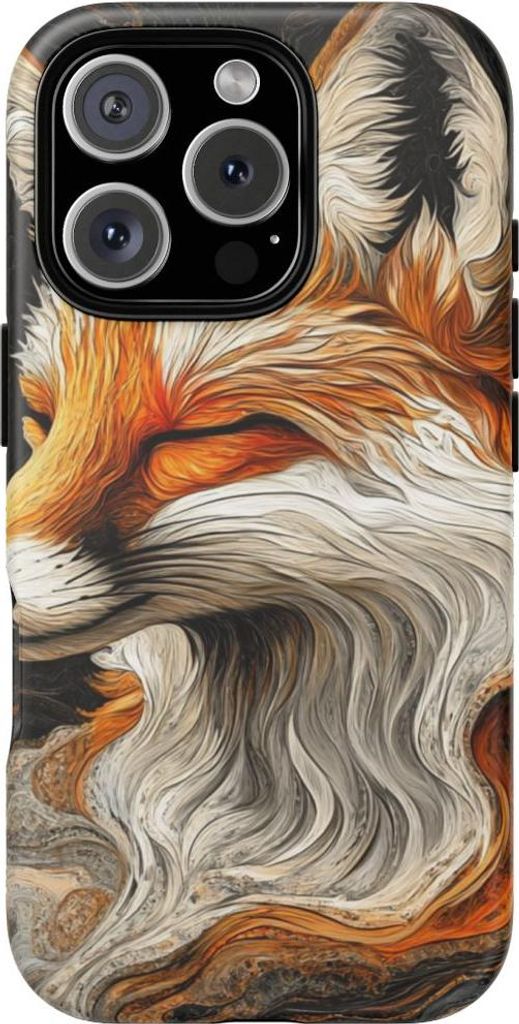 Abstraktes Fuchs-Porträt – Hülle Kompatibel mit iPhone 16 Pro