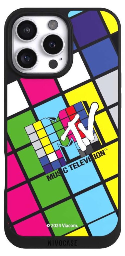 NIVOCASE Handyhülle für Apple iPhone 16 Pro Max Hülle NIVOpure Case Schwarz Fanartikel Offizielles Lizenzprodukt MTV Music Televison