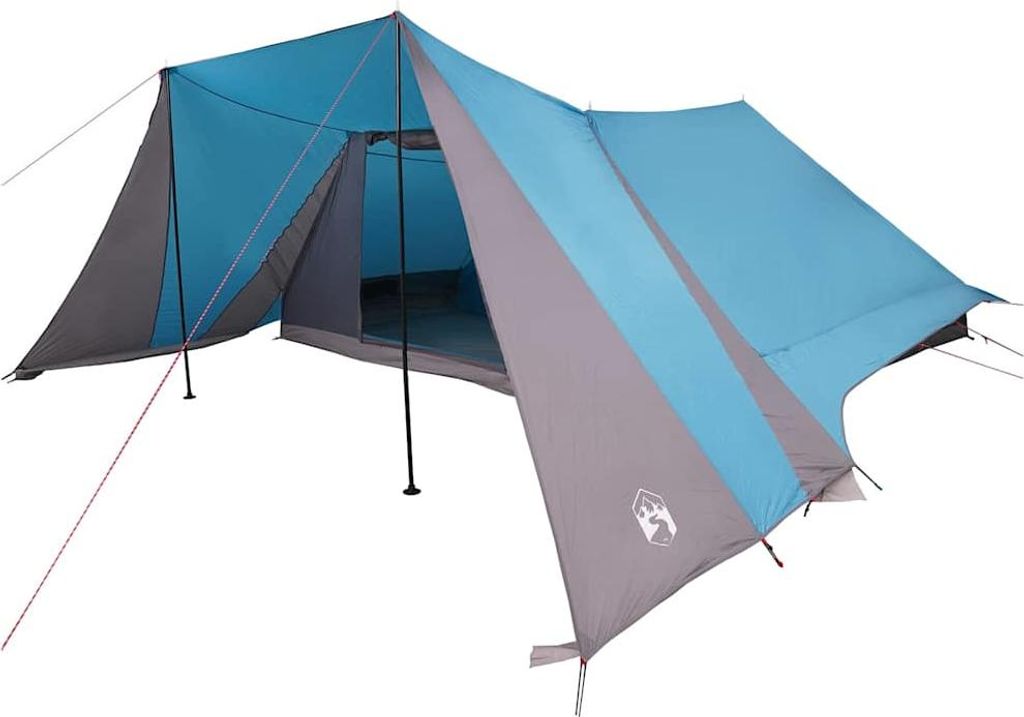 vidaXL Tipi Zelt mit Dach mit Speicher Blau 660 x 456 x 200 cm Taft
