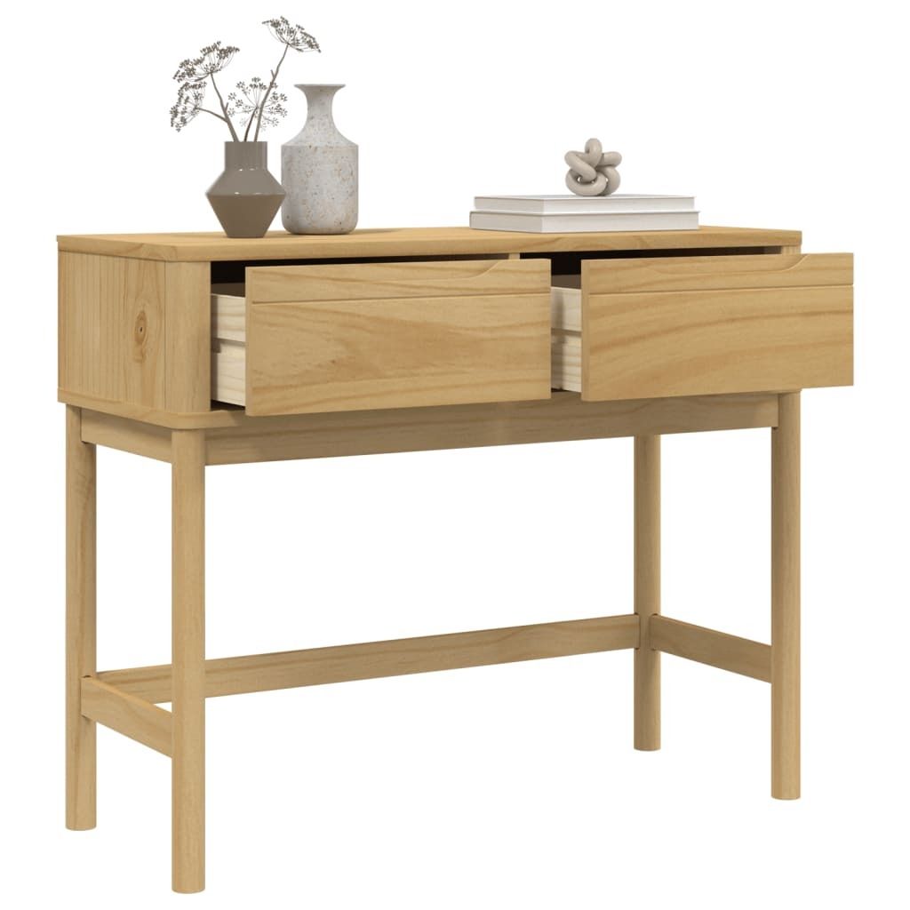 Table Console En Pin Massif - Teinte Miel - 100x35x75 Cm (neuf)