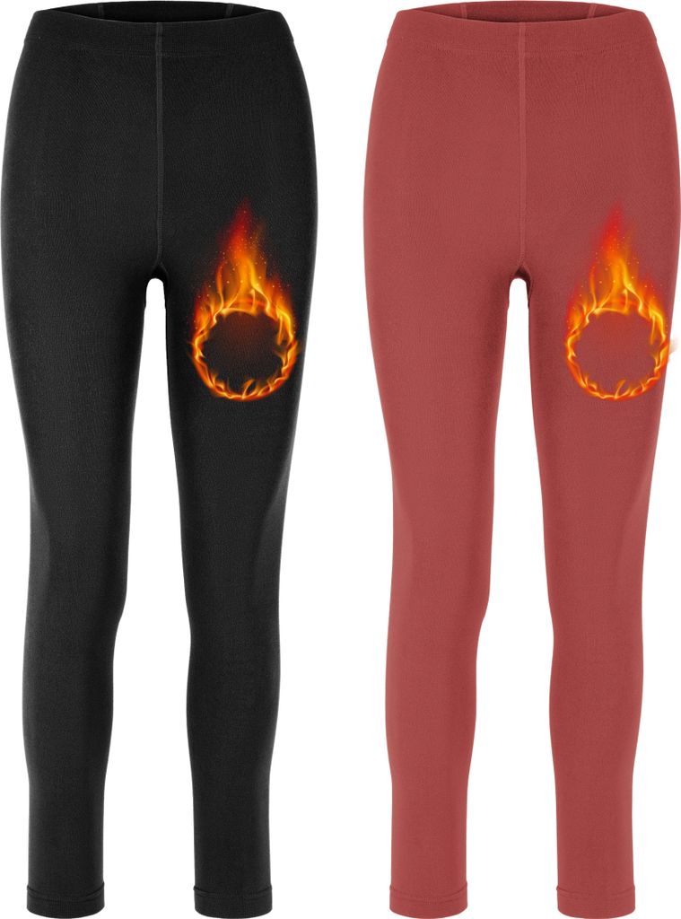 Merry Style 2er Pack Damen Leggings MS-ATX-441 (Schwarz/Wein, XS-S)