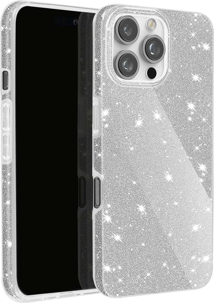 Cover iPhone 16 Pro Max Argento Glitter Avizar - Wow Effect Garantito - 1