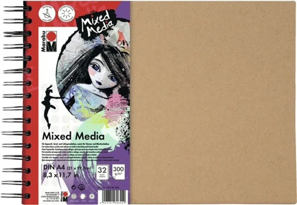 Marabu Mixed Media Spiral Book A4 300g - Album Disegno Professionale