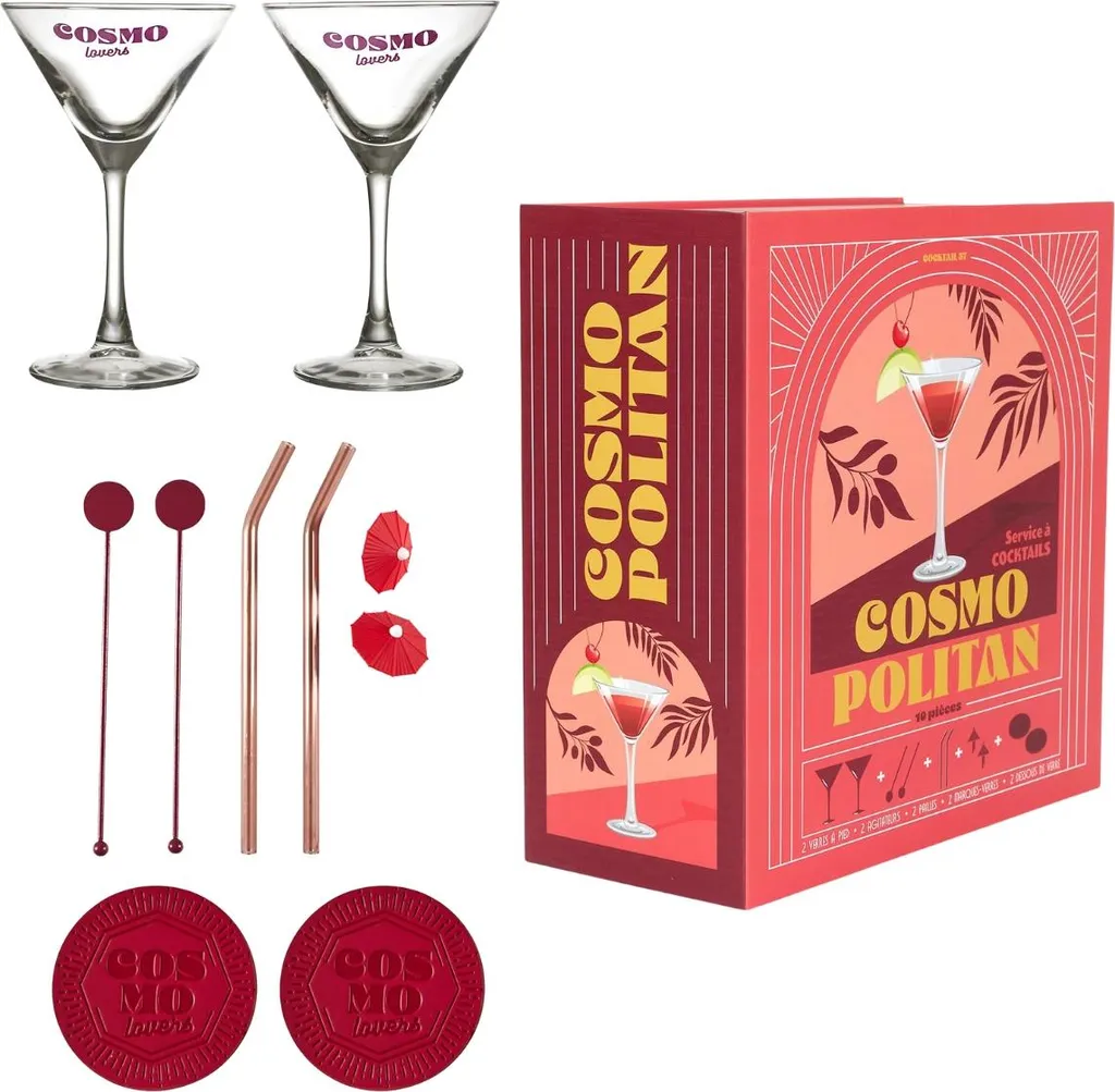 HowHomely Set Cocktail 10 Pz | Accessori Cosmopolitan Lavabili e Riutilizzabili - 1