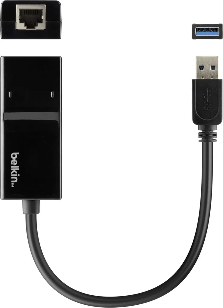 Belkin Adaptateur Réseau USB 3.0 vers Gigabit Ethernet Noir - B2B145