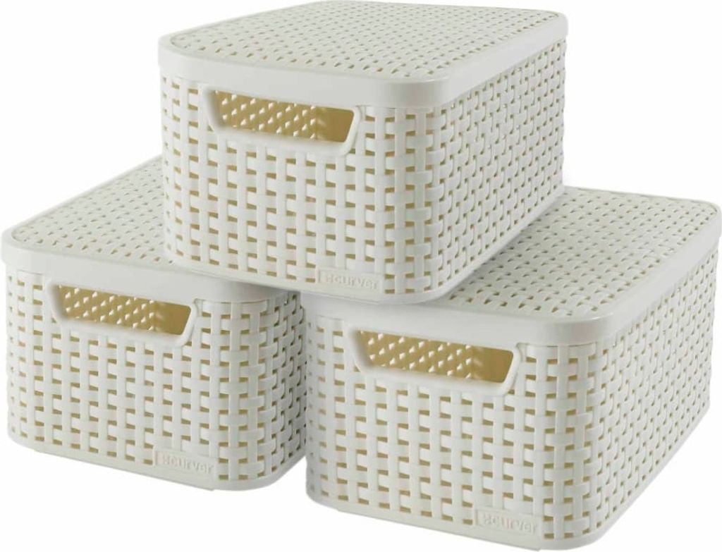 3-er Set STYLE Box S mit Deckel creme