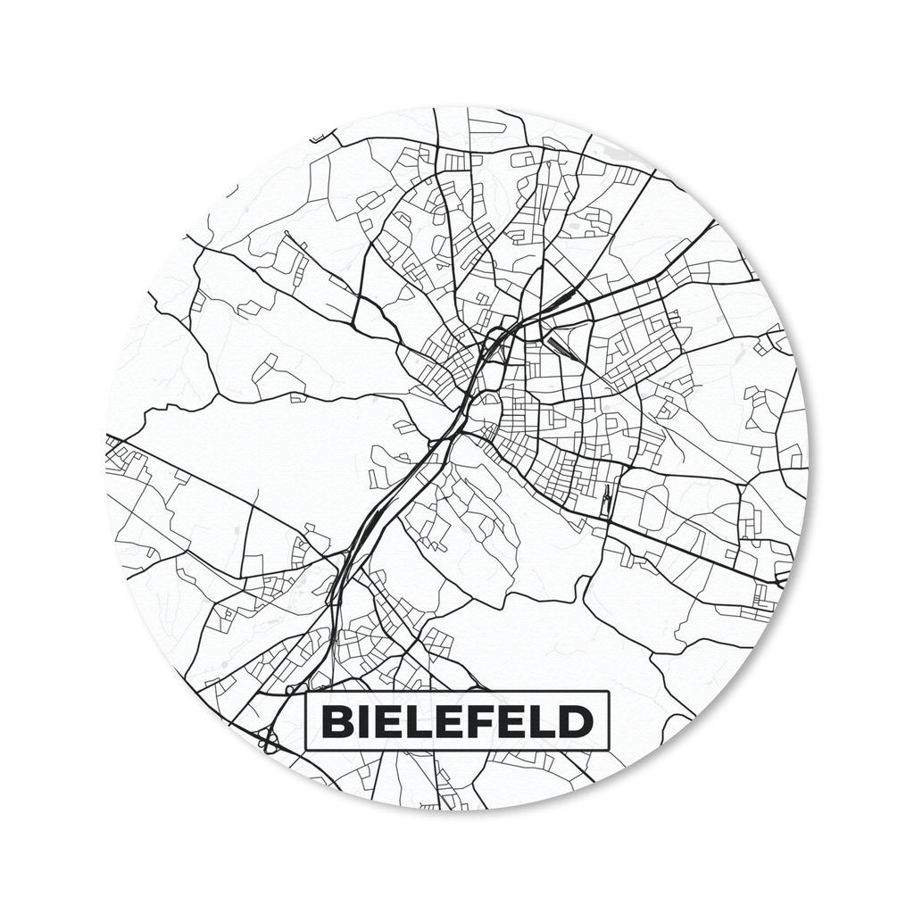 MuchoWow Mauspad Mousepad Bielefeld - Karte - Stadtplan 40x40 cm - Mousepads - Maus Mat - Pad - Mausunterlage - Schreibtisch Accessoires