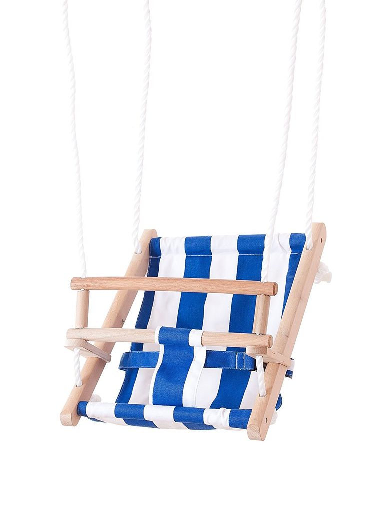 Beluga Babyschaukel Stoff blau/weiß