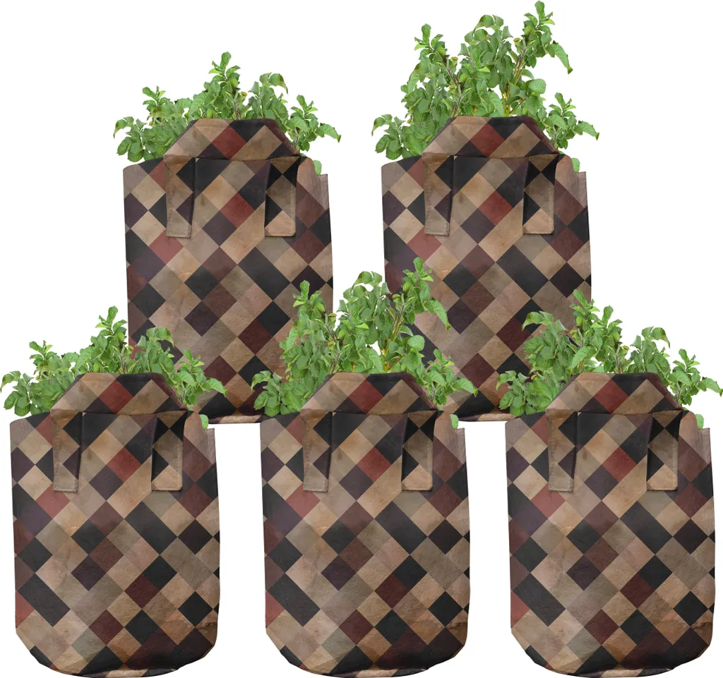 Pots en tissu pour aménagement de terrasse et culture de tomates, x5