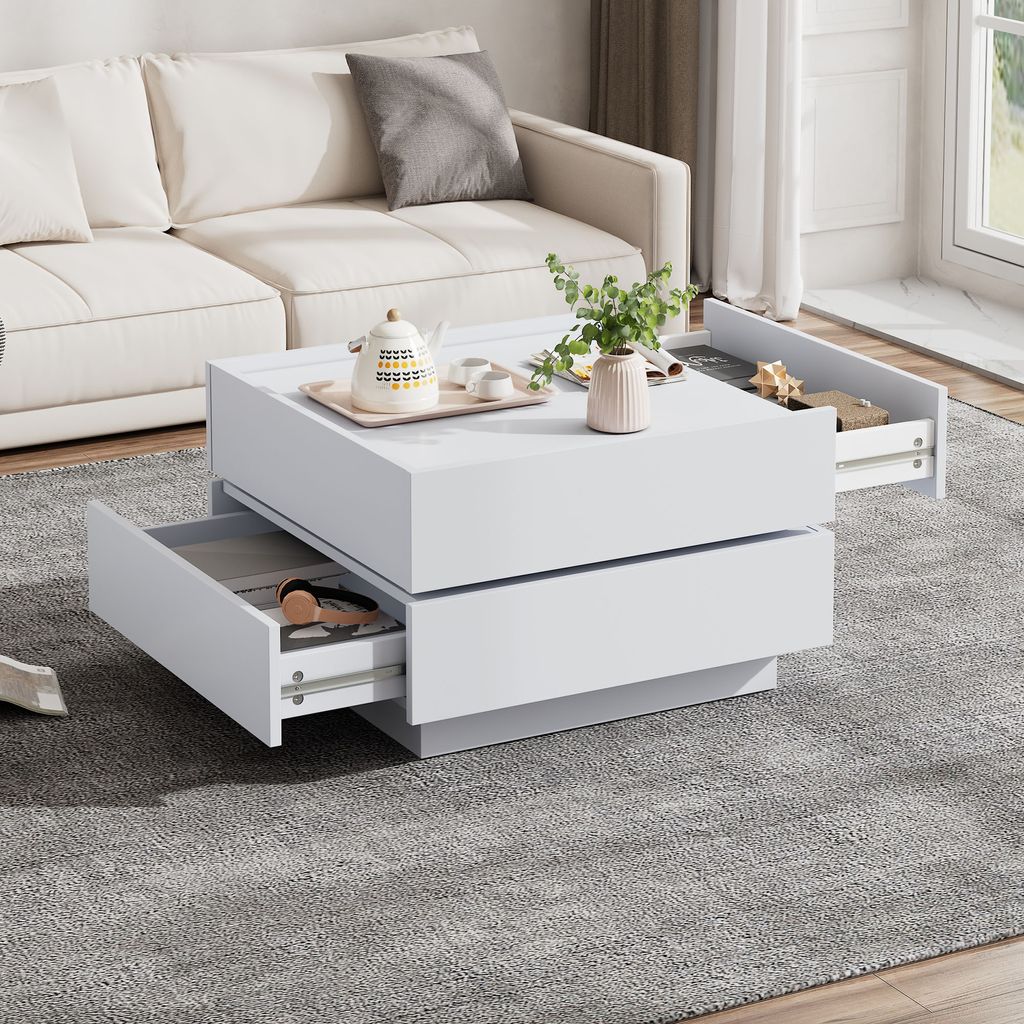 okwish Table basse fonctionnelle, plateau rotatif 360°, 2 Image du produit 
