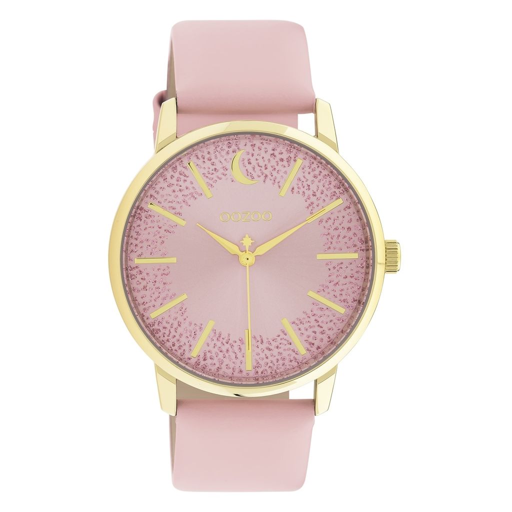Oozoo Armbanduhr pink Leder Timepieces Damen Analog-Quarzuhr UOC11042