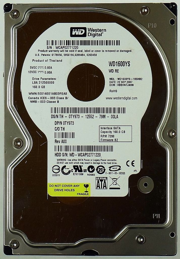 160GB HDD WD Caviar RE WD1600YS 8MB Cache SATA ID11993