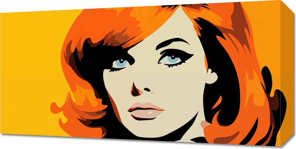 Bild 60x30cm Flammender Blick mit Flammenden Haaren