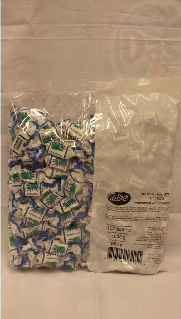 De Bron Mint Toffees Minz Kaubonbons Zuckerfrei 953 g Produktbild 