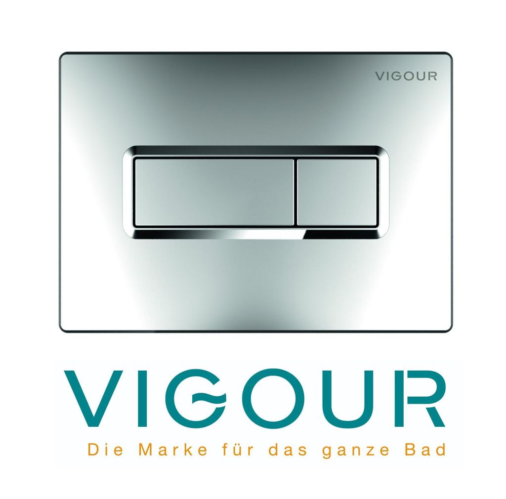VIGOUR TEES WC-Betätigungsplatte für 2-Mengenspülung, chrom Produktbild 