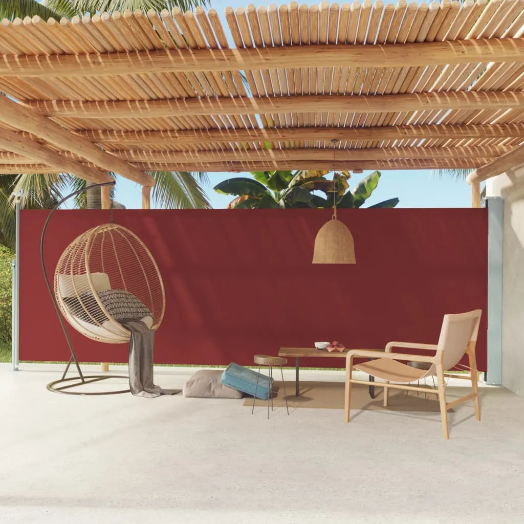 Paravent rétractable Rouge 180x600 - Stop vent et vis-à-vis