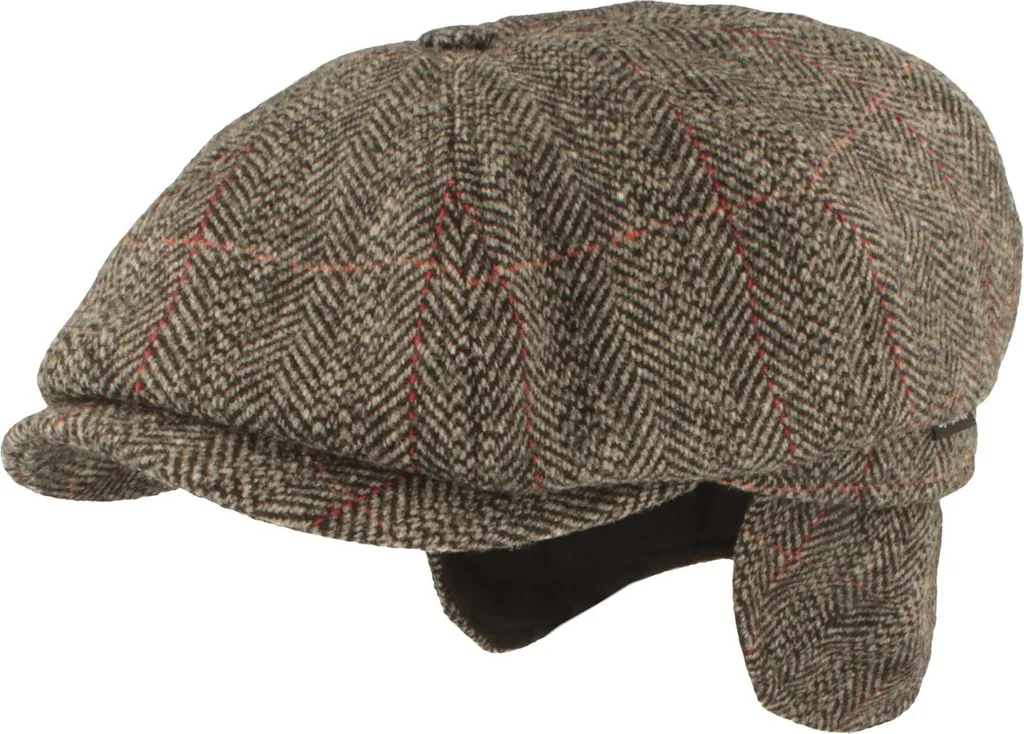 Berretto Lana Hut-Breiter Stile Peaky Blinders con Paraorecchie Caldo