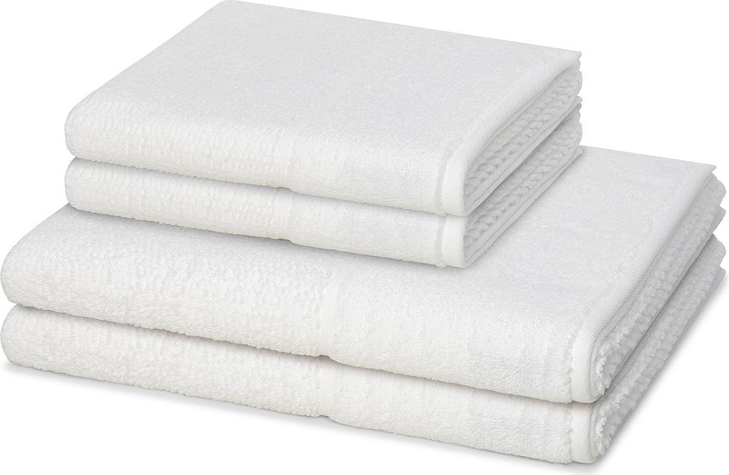 Möve for frottana Pearl 2 X Handtuch 2 X Duschtuch im Set Moderner Mix aus Walk- und Zwirnfrottier, Hohe Flauschigkeit und sanfter Massageeffekt, ...