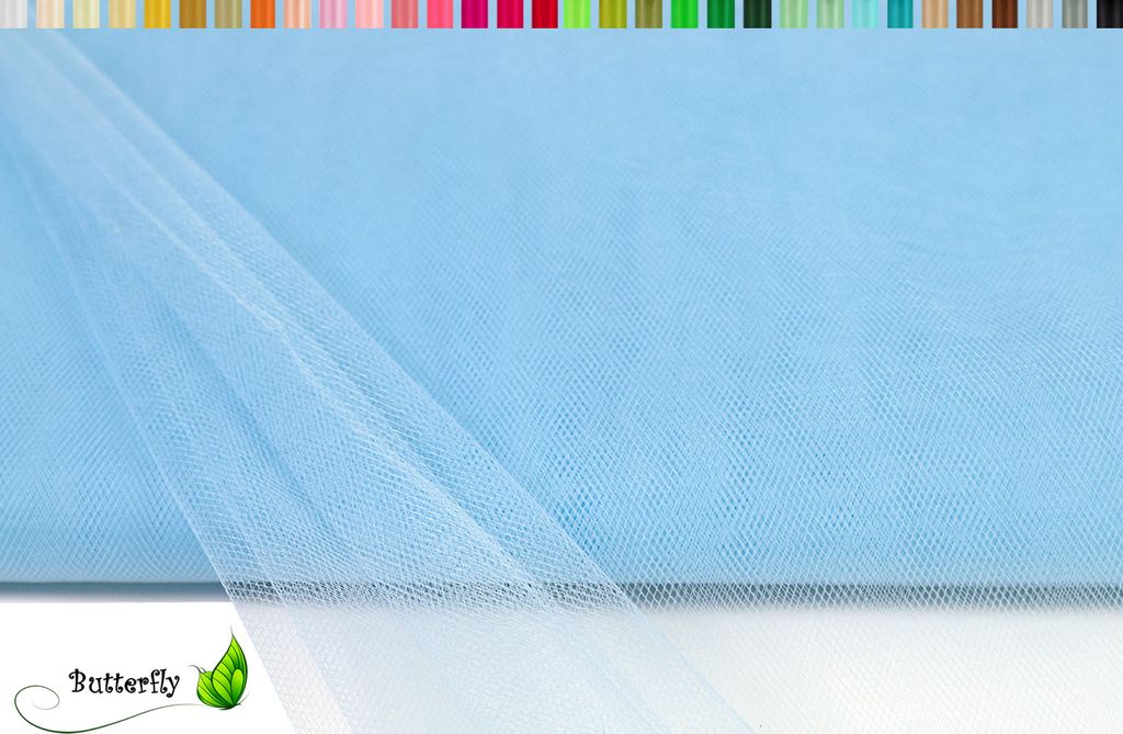 TÜLL Stoff 10m x 150cm, Farbauswahl:hellblau 311 / babyblau Produktbild 