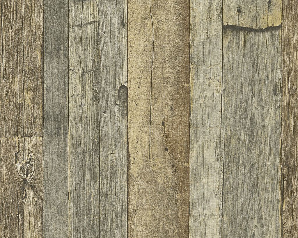 A.S. Création Tapete Dekora Natur 6, ockergelb, rehbraun, graubraun, schwarzbraun, 10,05 m x 0,53 m, 959313, 95931-3