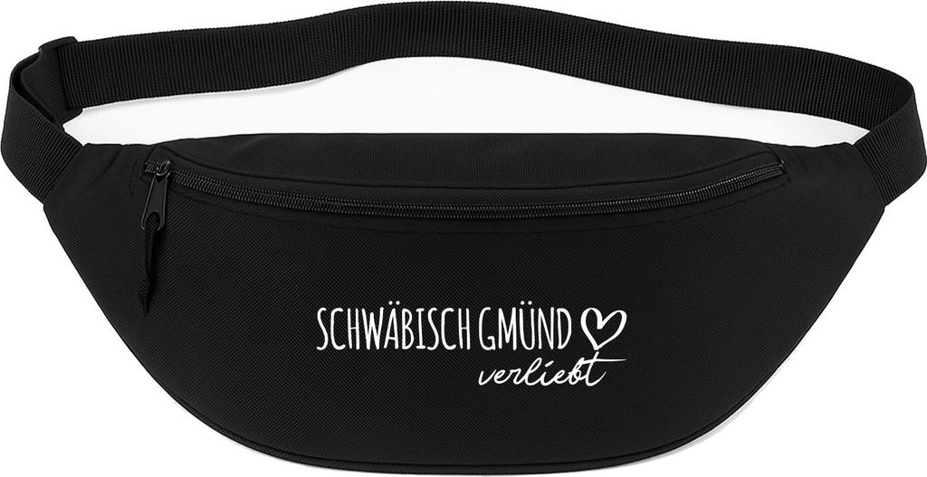 Huuraa Bauchtasche Schwäbisch Gmünd verliebt 2,5 Liter Black Polyester Crossbody Bag Geschenkidee