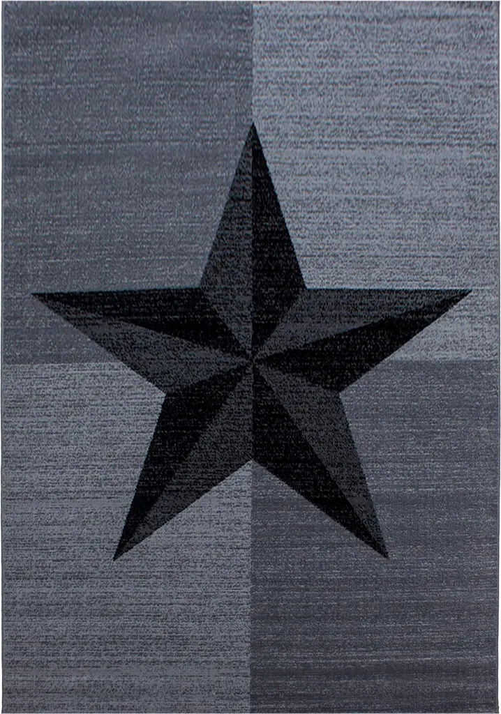 Tapis Gris Facile à Nettoyer 120x170 cm Poils Courts Anti-Poussière