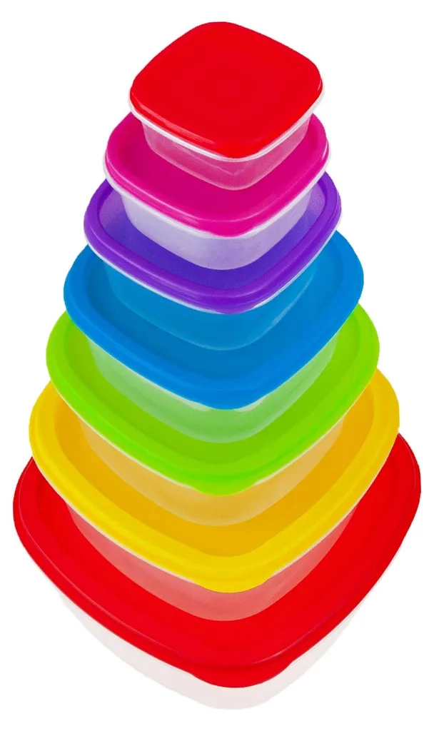 Set de 7 Boîtes à Lunch Empilables - Plastique Hermétique sans BPA - 6