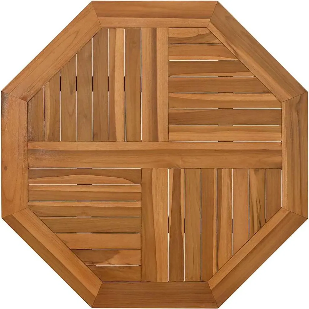 Piano del tavolo 80x80x2,5 cm ottagonale in legno massiccio di teak