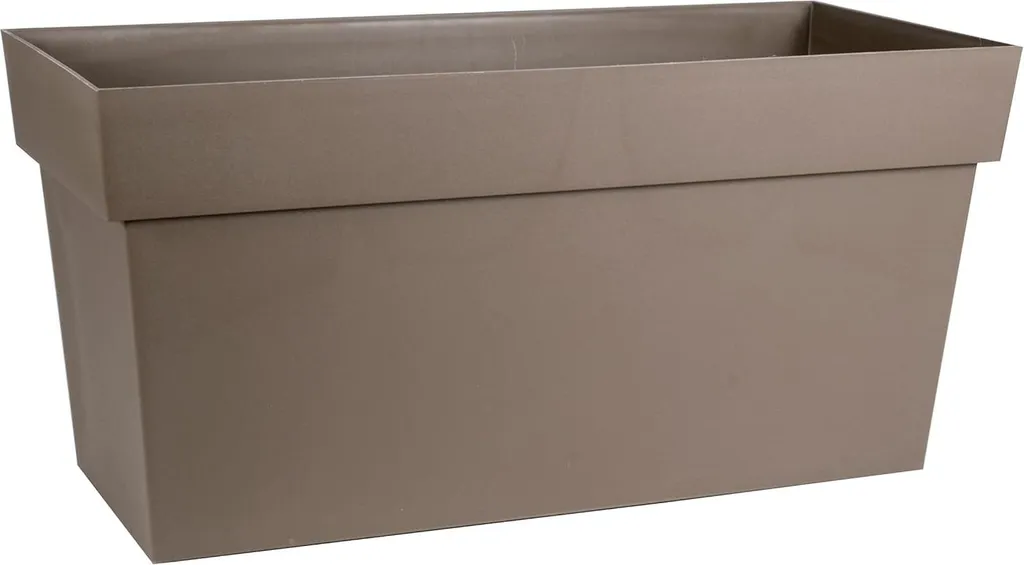 Bac à fleurs mural à roulettes 80cm coloris taupe - Grande capacité 74L