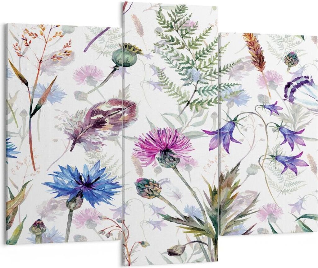 Bild auf Leinwand - Leinwandbild - Blume Wiese Natur - 130x100cm - Wand Bild - Wanddeko - Leinwanddruck - Bilder - Kunstdruck - Wanddekoration - Le...