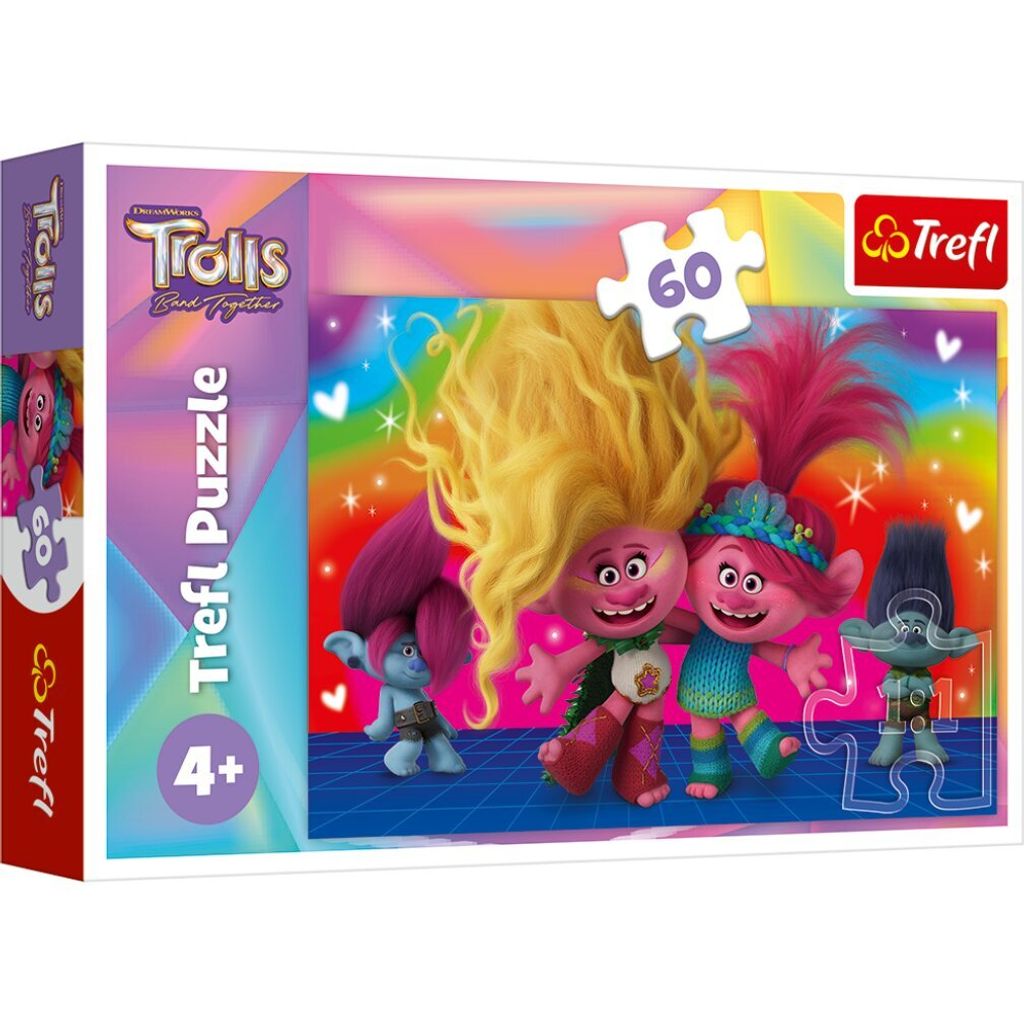 TREFL Trolls Puzzle 3: Freundliche Trolle 60 Teile