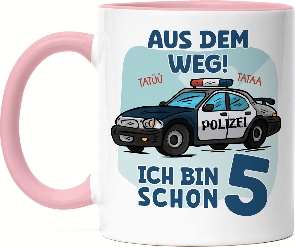 Aus Dem Weg Ich Bin Schon 5 Tasse Rosa Happy Produktbild 
