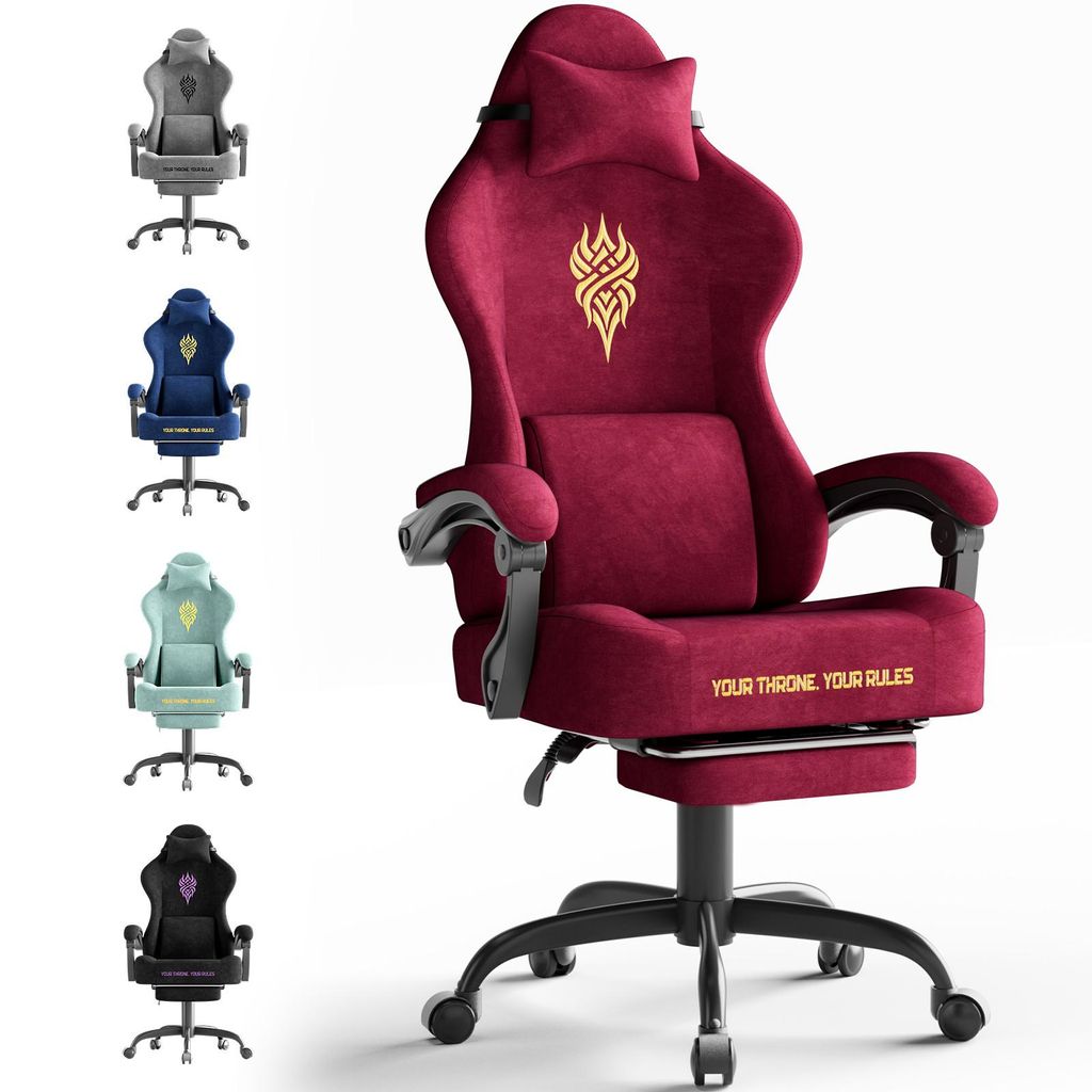 Woraum Gaming Stuhl mit Massage Lendenwirbelstütze, Produktbild 