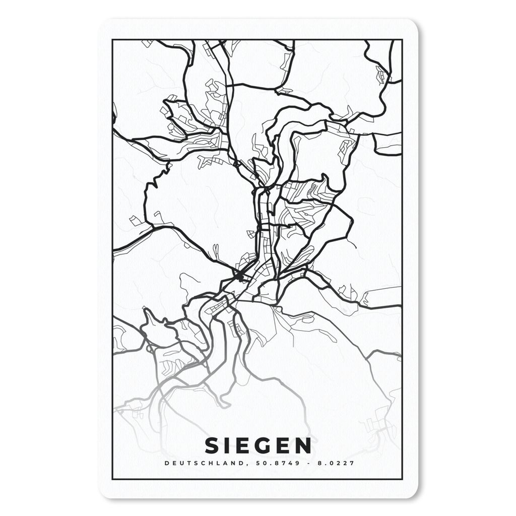 MuchoWow Mauspad Mousepad Siegen - Karte - Stadtplan 18x27 cm - Mousepads - Maus Mat - Pad - Mausunterlage