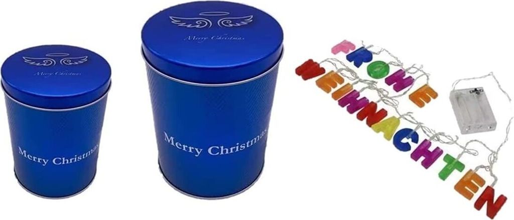 weihnachten süßigkeiten + Deko Lichterkette Metallic Keksdosen