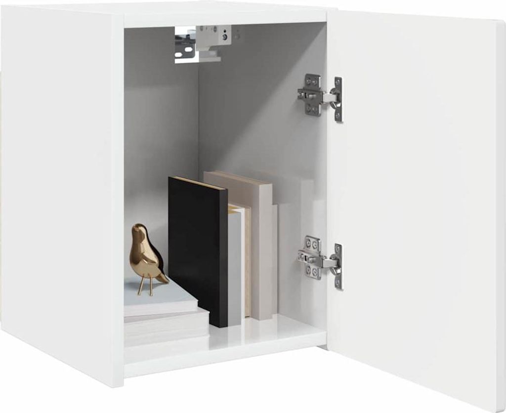 Stabli TV-Wandschrank Wandmontiert 2 pcs - Montage erforderlich - Glänzend Weiß 30 x 31 x 40cm - DE964025 - TV-Schränke