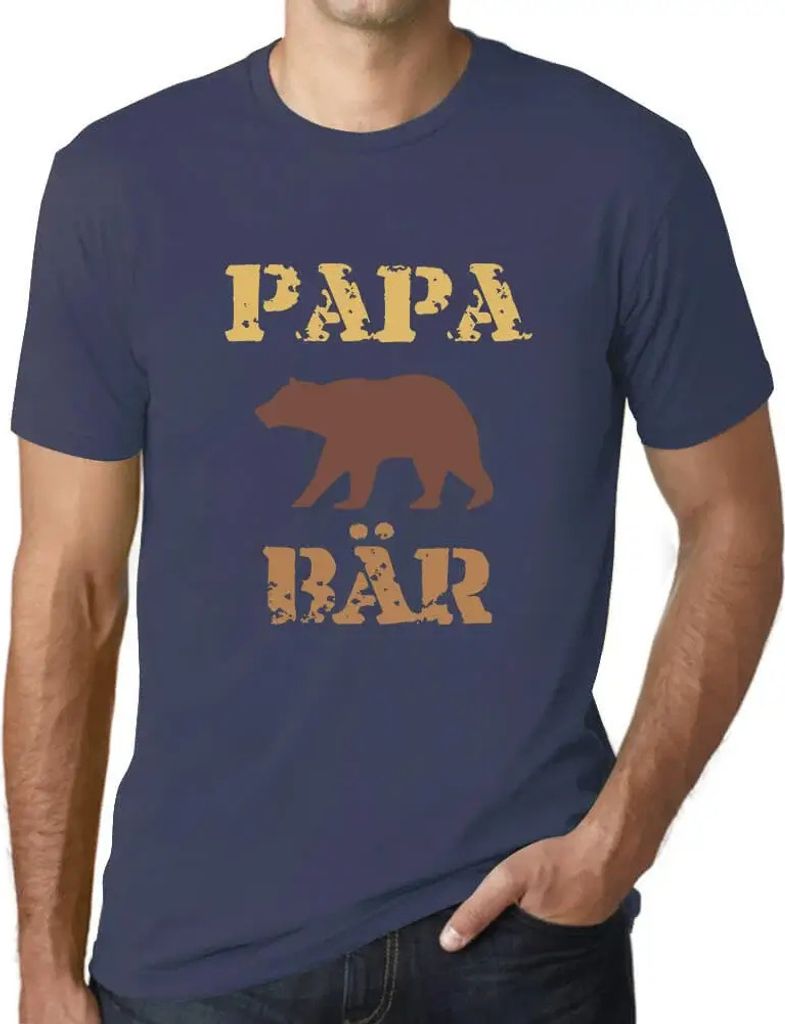 Herren Grafik T-Shirt Papa Bär Öko-Verantwortlich Vintage Jahrgang Kurzarm Lustige Druck Geburtstag Geschenk Mann