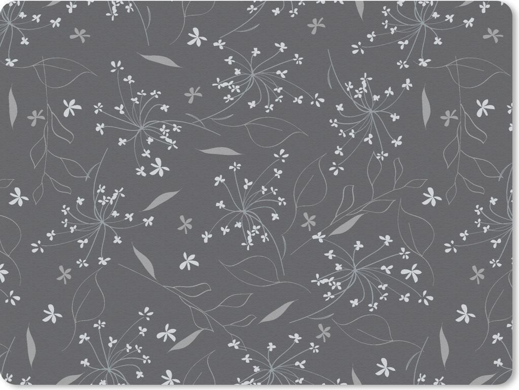 MuchoWow Mauspad Mousepad Blumen - Weiß - Muster 40x30 cm - Mousepads - Maus Mat - Pad - Mausunterlage - Anti Rutsch